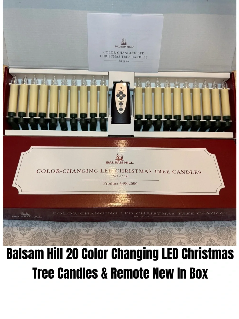 2 Balsam Hill 20 Color Changing LED Christmas Tree Candles & Remote New In Box